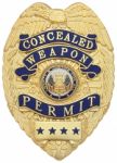 Concealed Weapon Permit Badge with Eagle on Top
